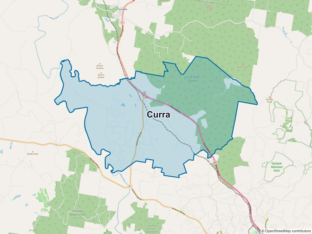 Map of Curra, QLD, Australia