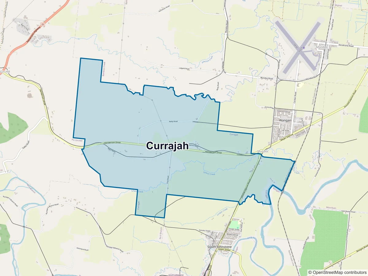 Map of Currajah, QLD, Australia