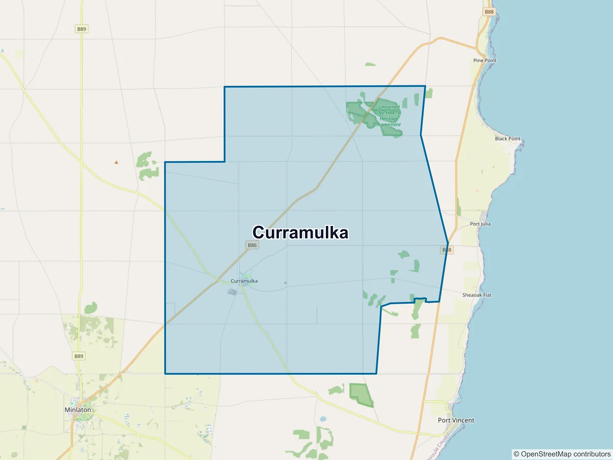 Map of Curramulka, SA, Australia