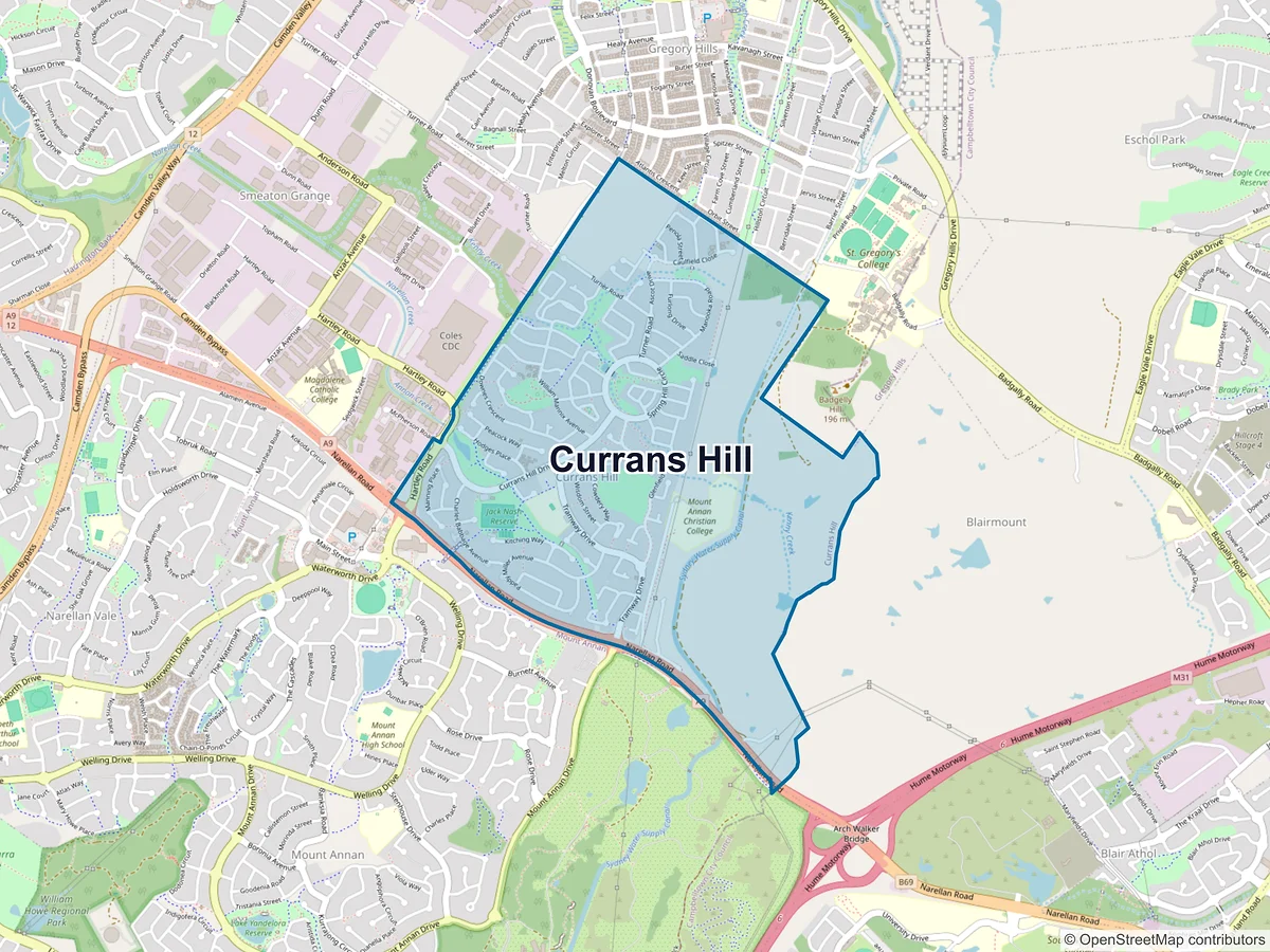 Map of Currans Hill, NSW, Australia