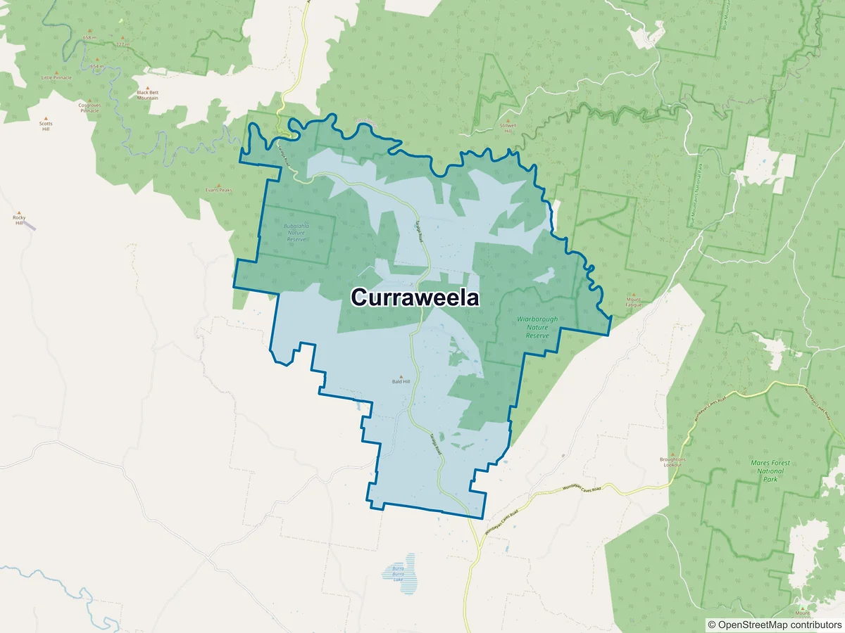 Map of Curraweela, NSW, Australia