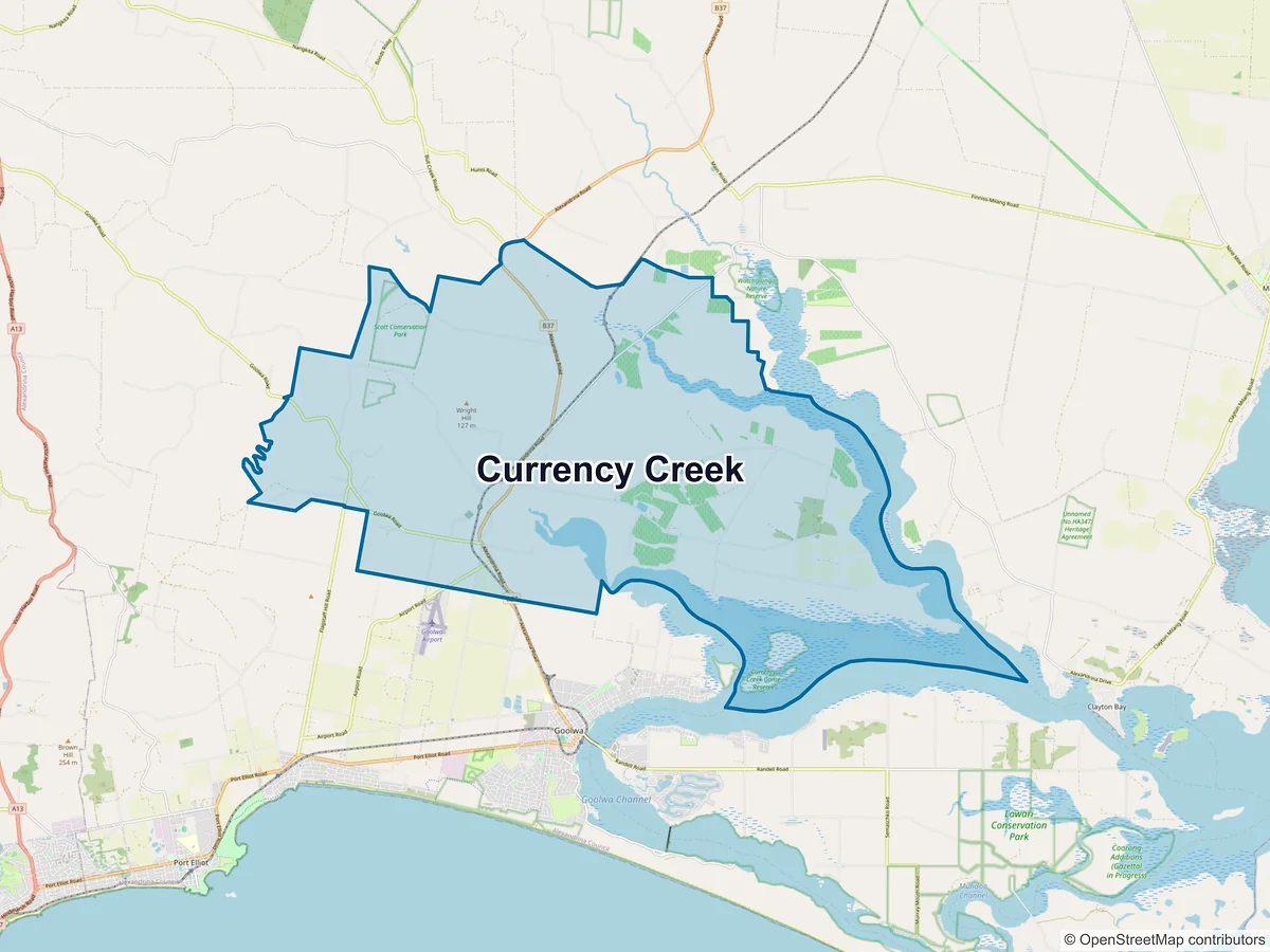 Map of Currency Creek, SA, Australia