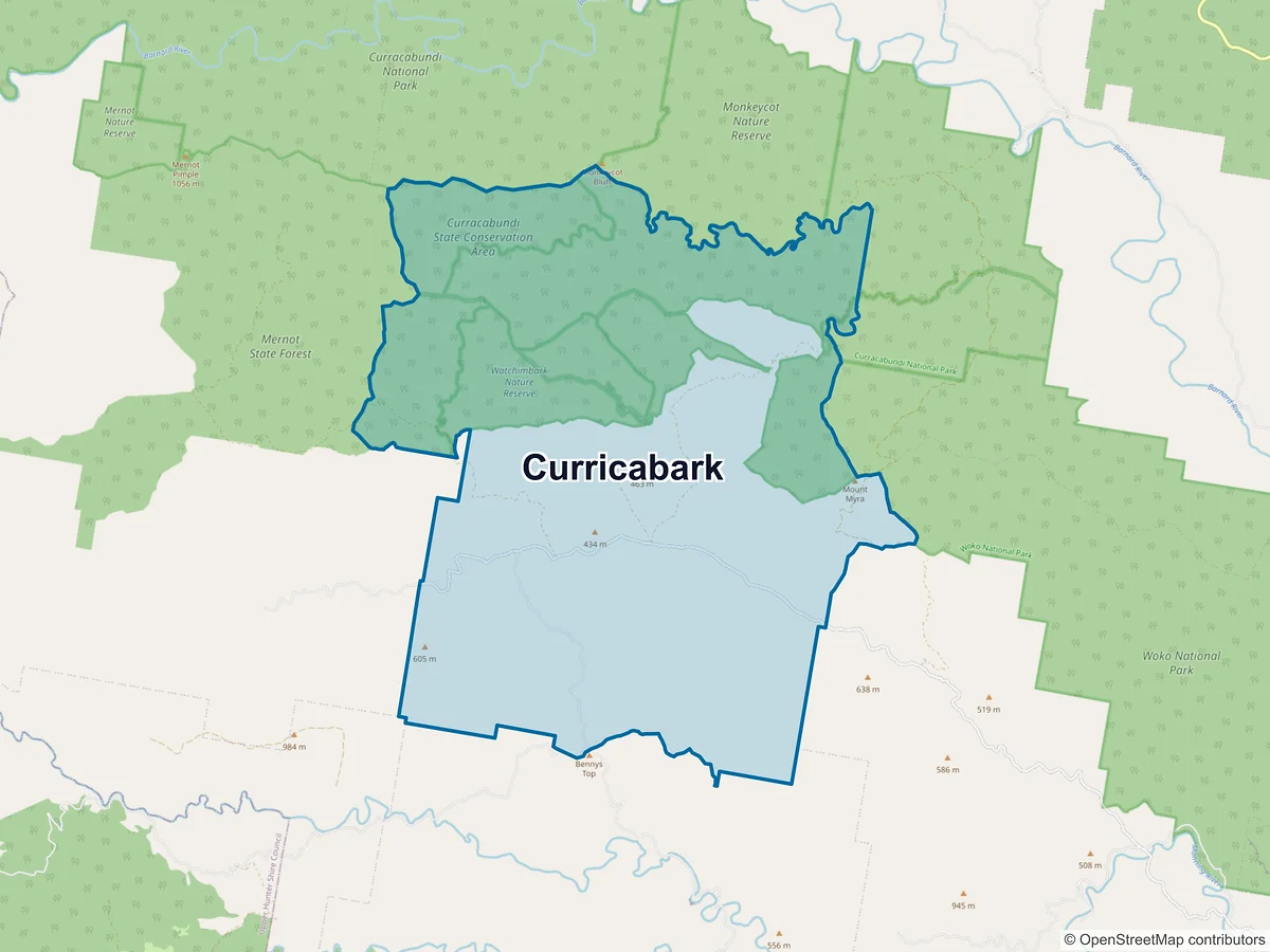 Map of Curricabark, NSW, Australia