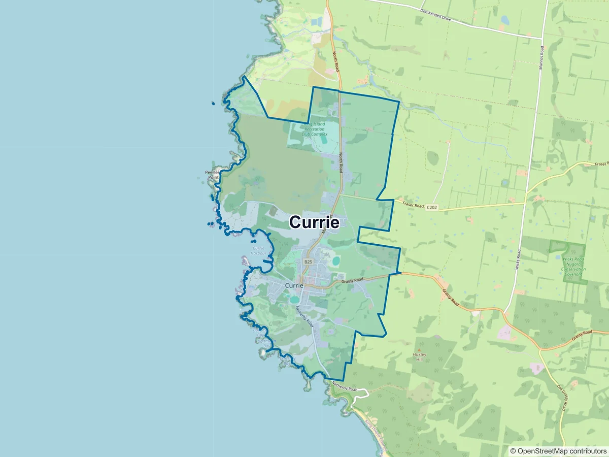 Map of Currie, TAS, Australia