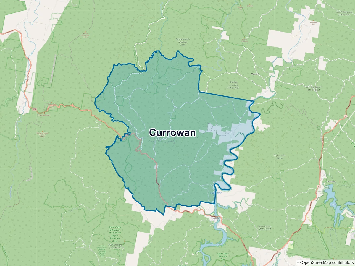 Map of Currowan, NSW, Australia