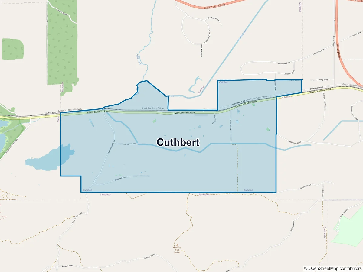 Map of Cuthbert, WA, Australia