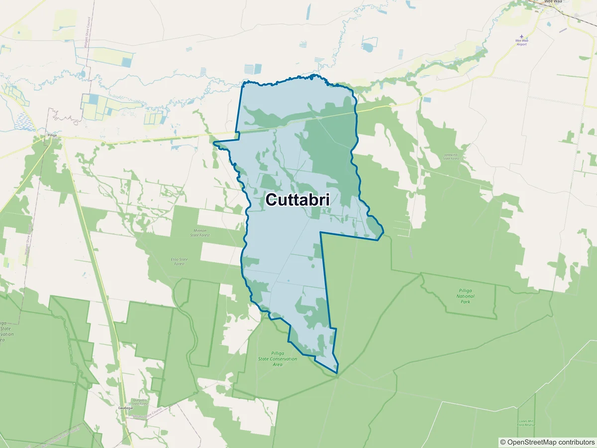 Map of Cuttabri, NSW, Australia
