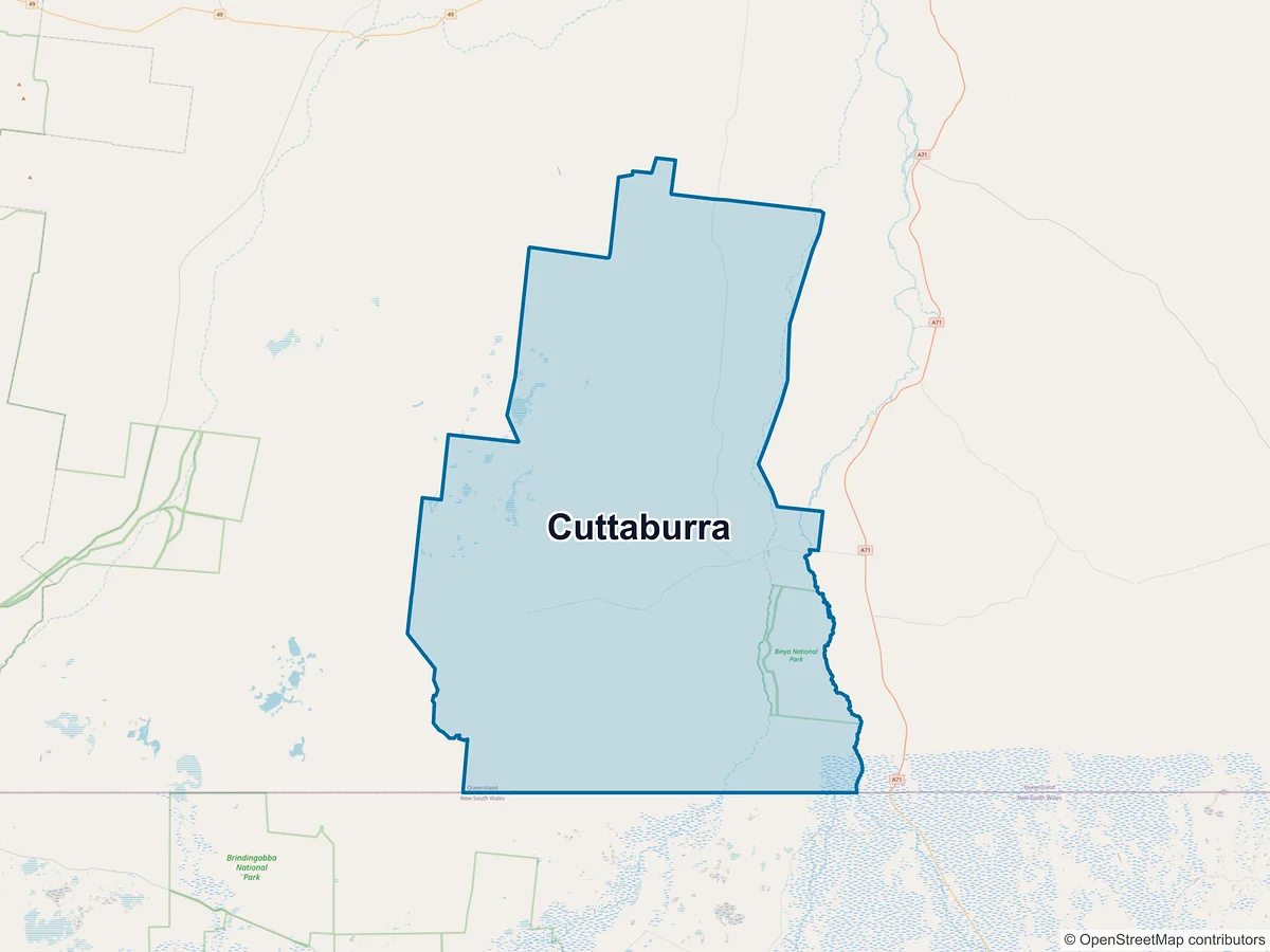 Map of Cuttaburra, QLD, Australia