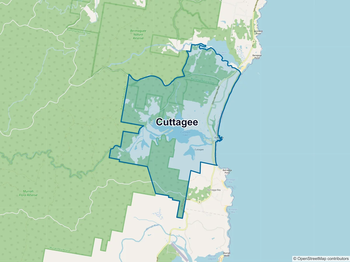 Map of Cuttagee, NSW, Australia