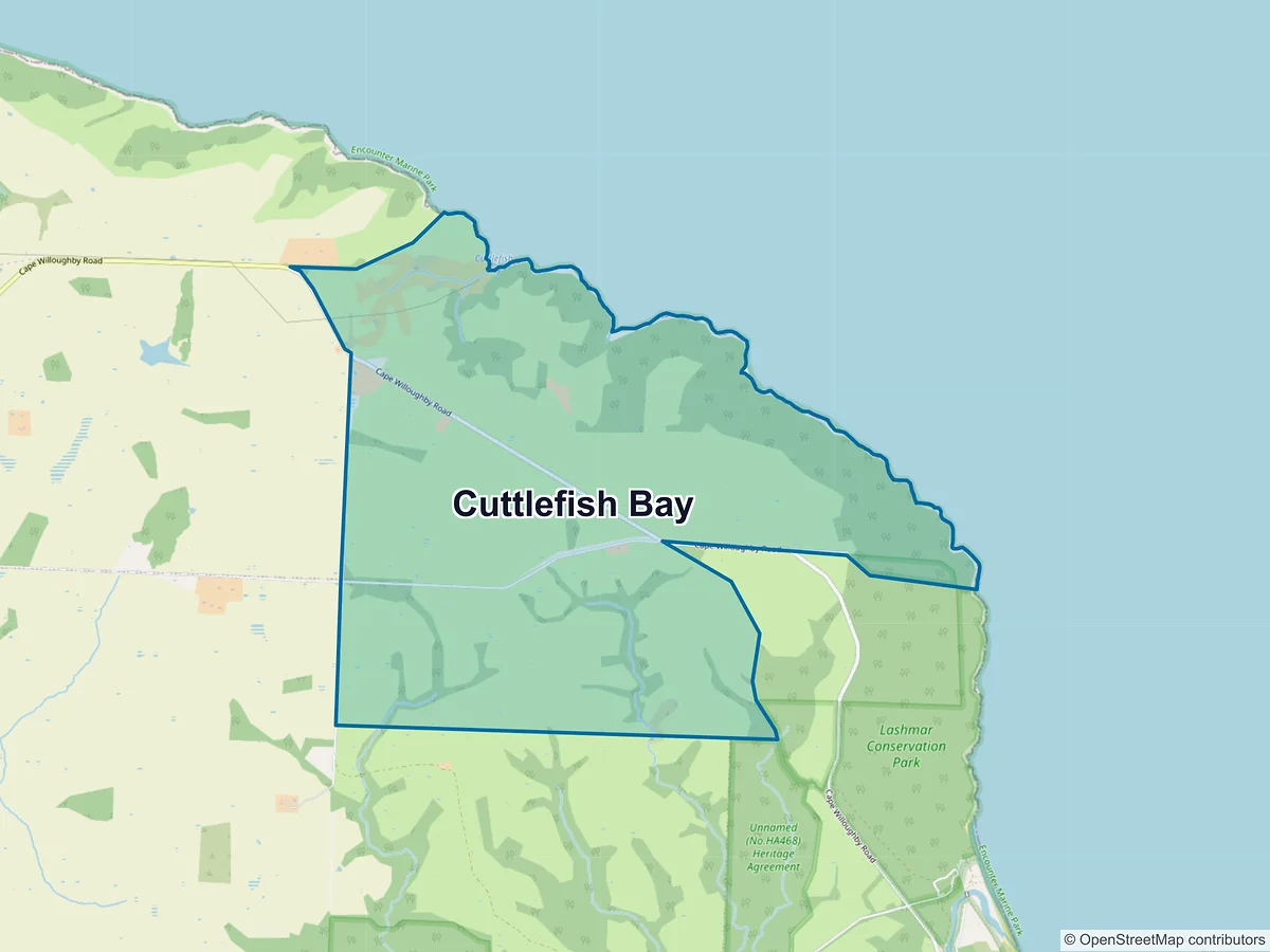 Map of Cuttlefish Bay, SA, Australia