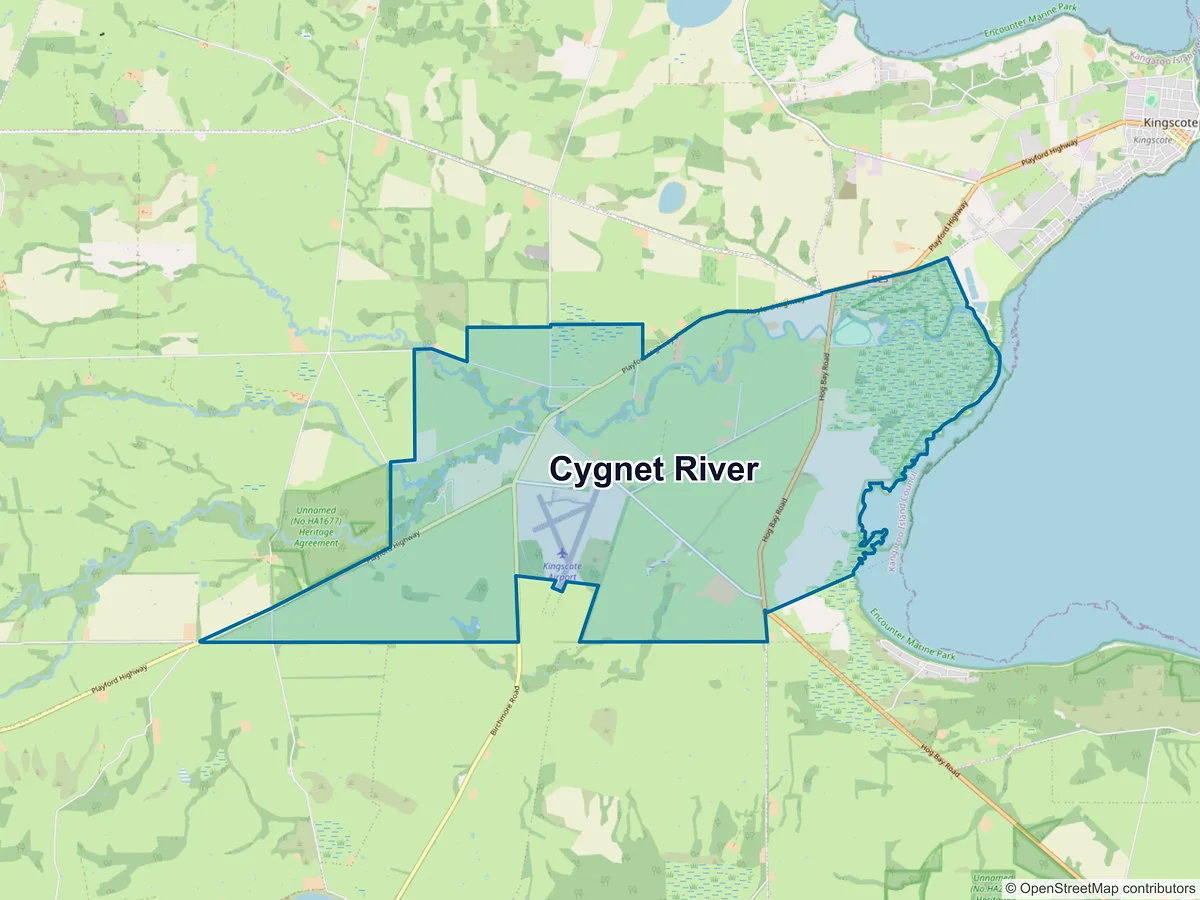 Map of Cygnet River, SA, Australia