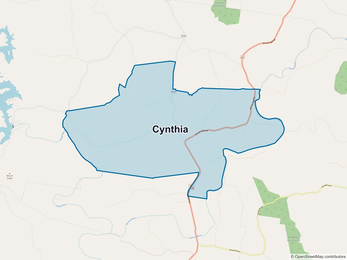 Map of Cynthia, QLD, Australia