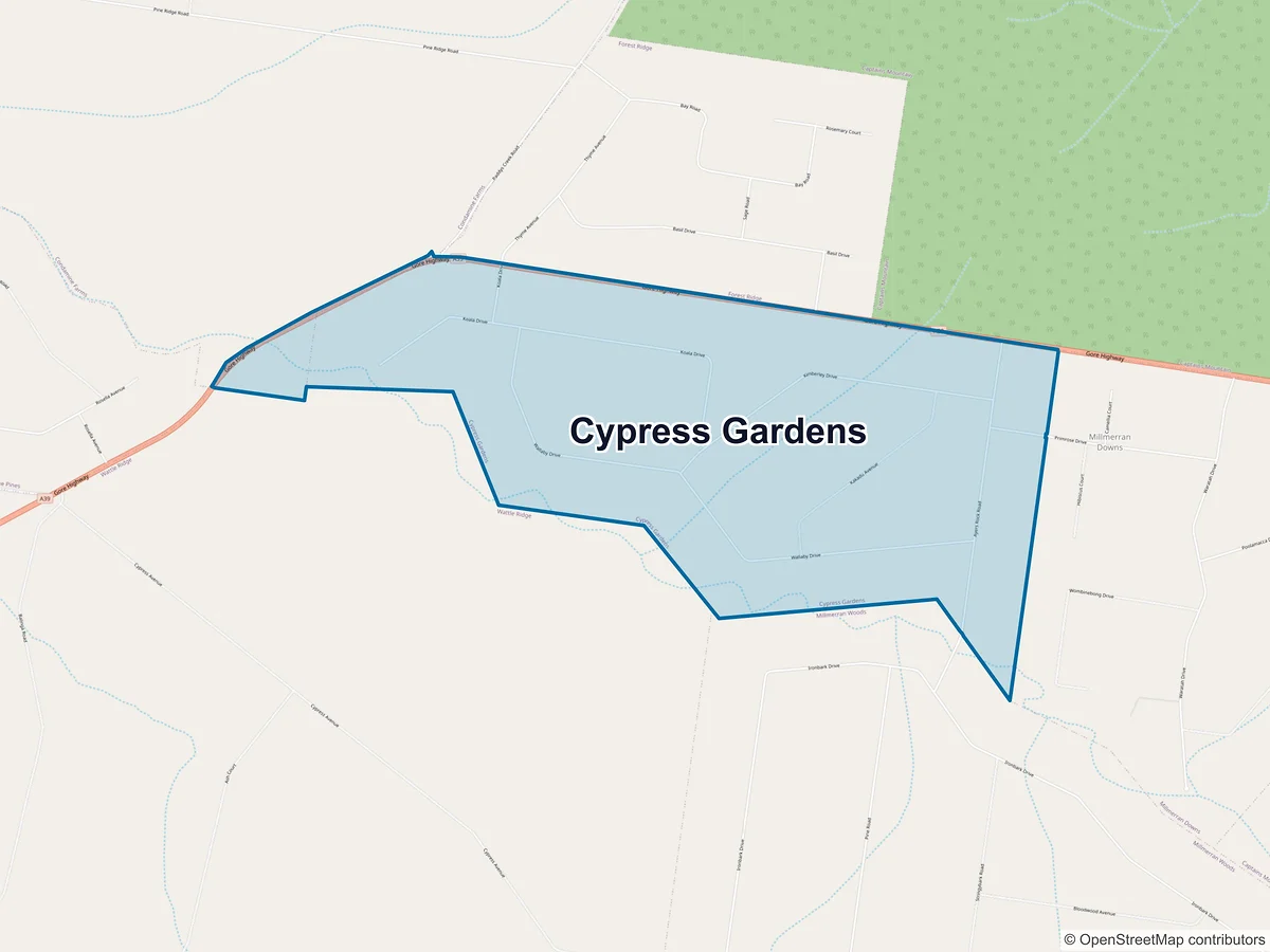 Map of Cypress Gardens, QLD, Australia