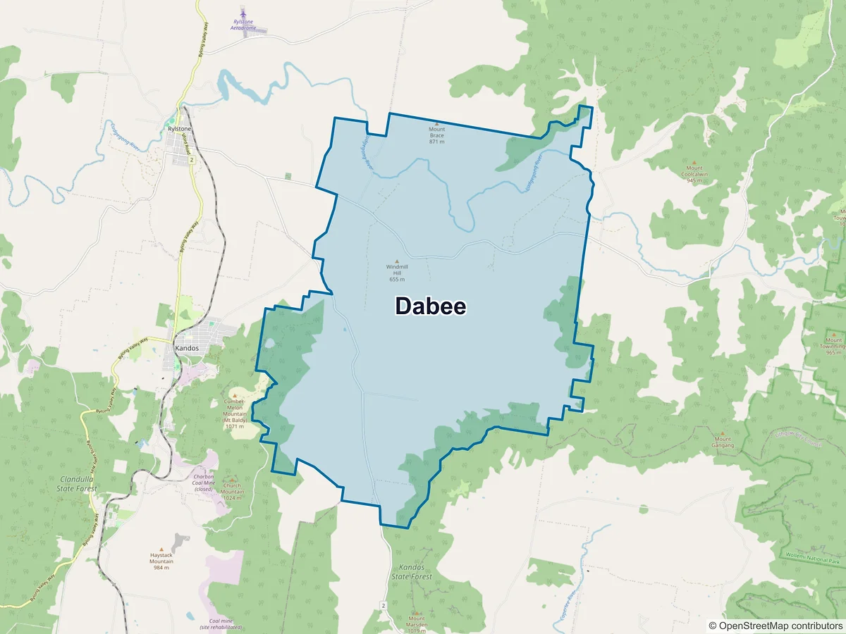 Map of Dabee, NSW, Australia