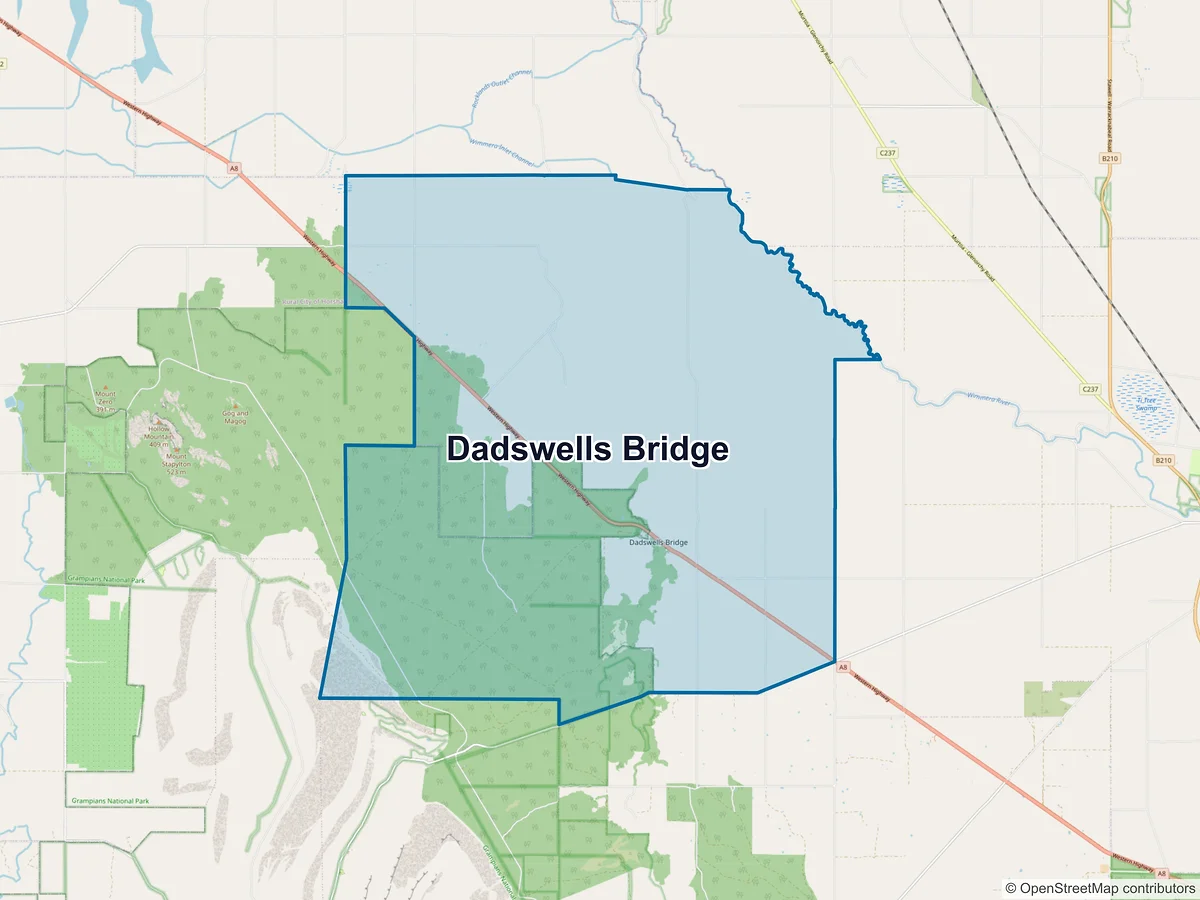 Map of Dadswells Bridge, VIC, Australia