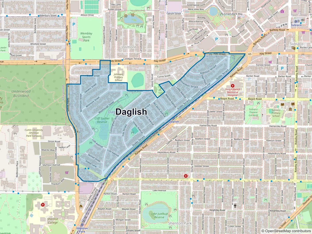Map of Daglish, WA, Australia
