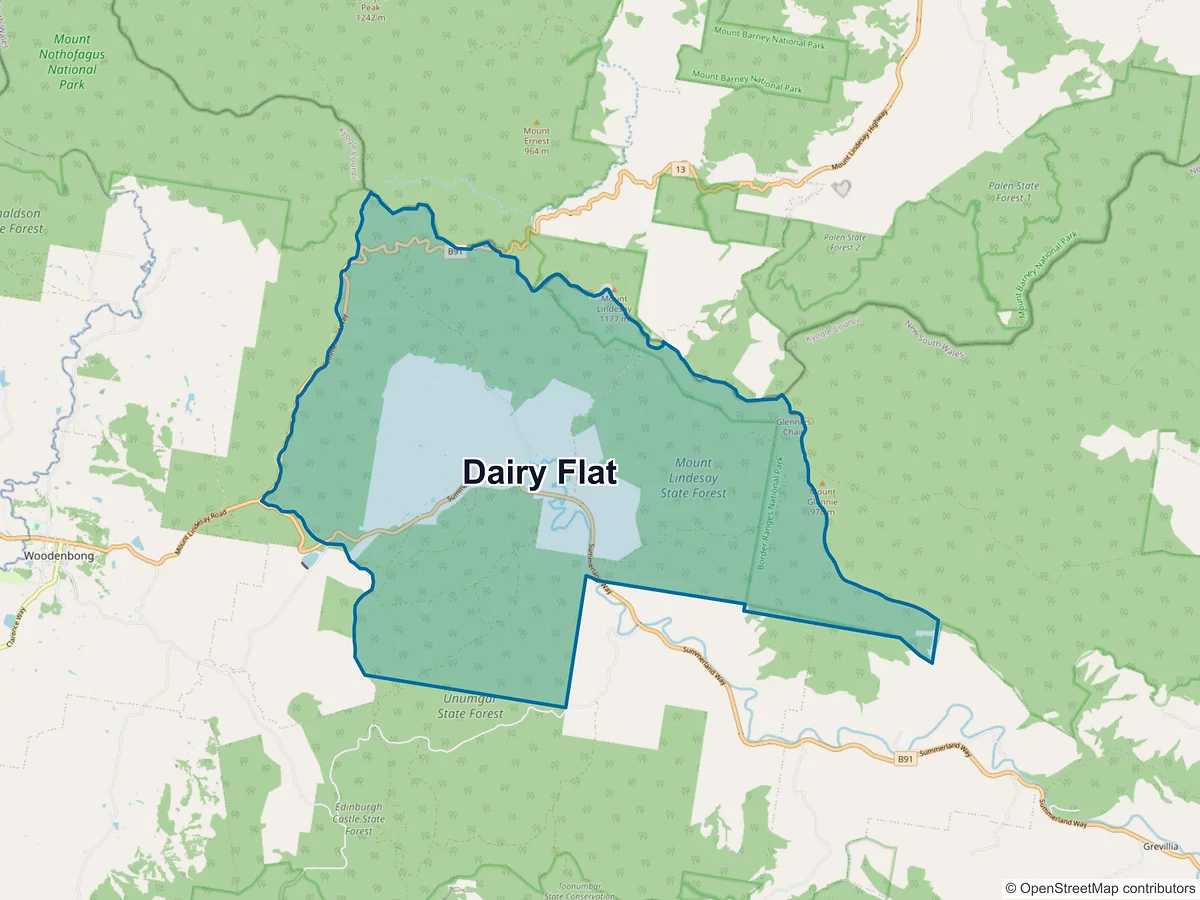 Map of Dairy Flat, NSW, Australia