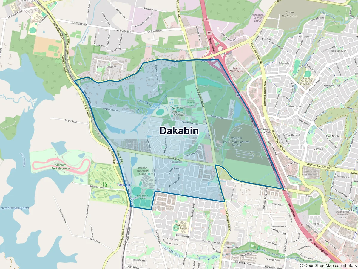 Map of Dakabin, QLD, Australia