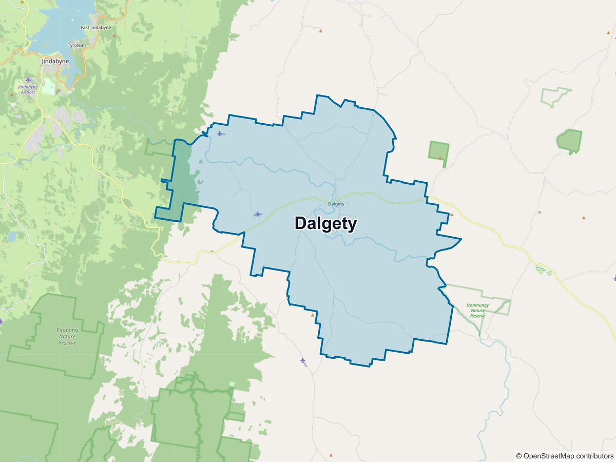 Map of Dalgety, NSW, Australia