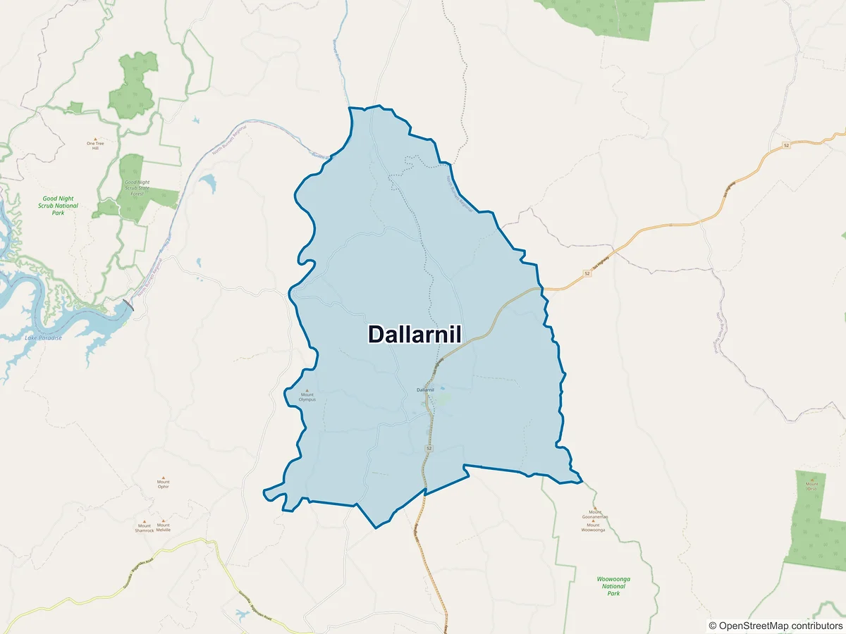 Map of Dallarnil, QLD, Australia