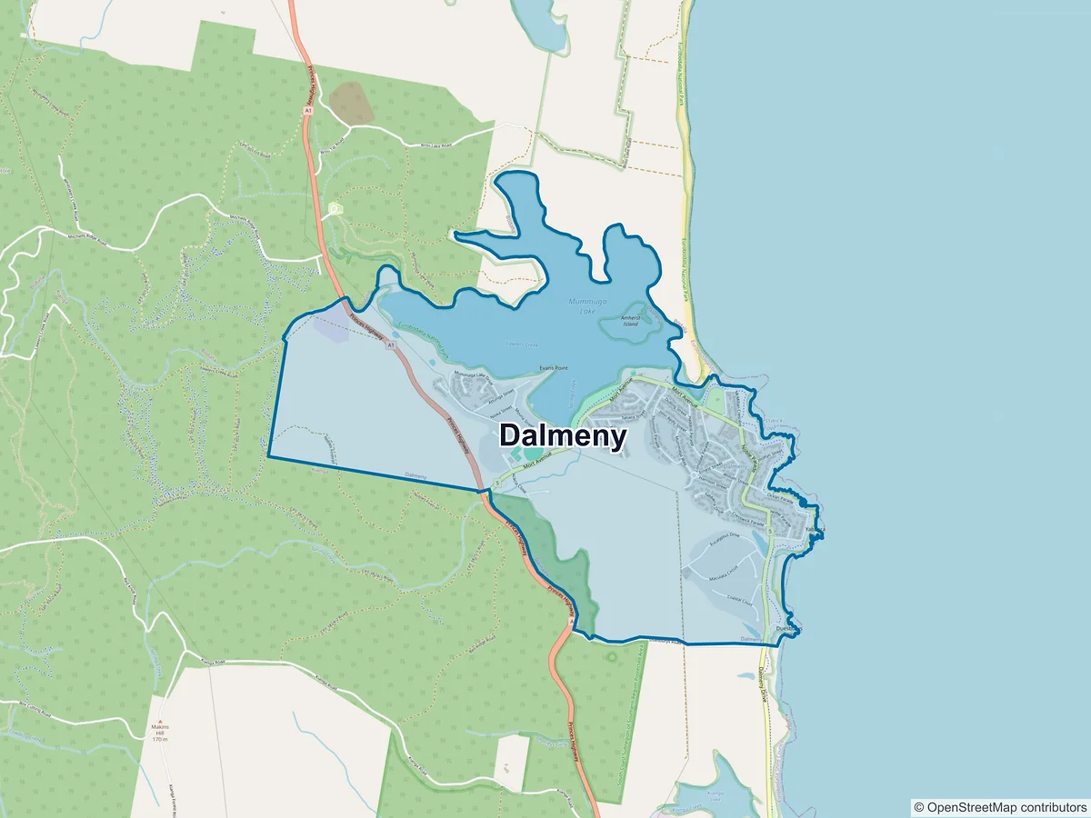 Map of Dalmeny, NSW, Australia