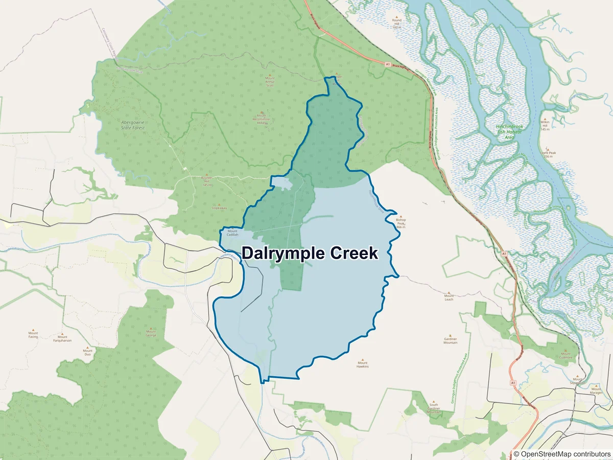 Map of Dalrymple Creek, QLD, Australia