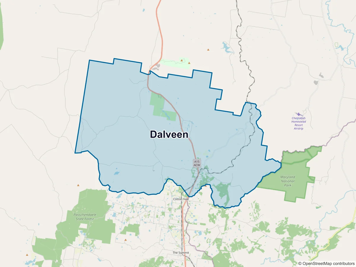 Map of Dalveen, QLD, Australia