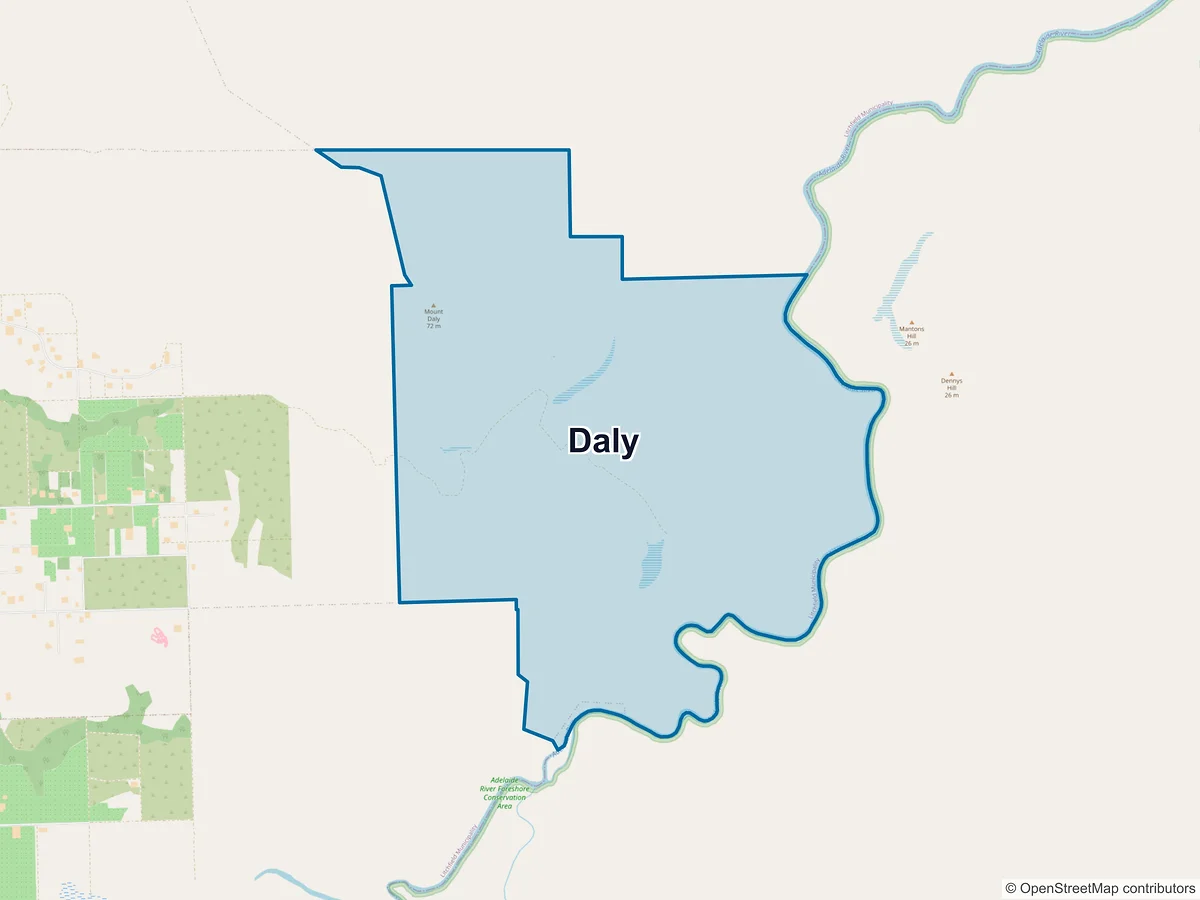 Map of Daly, NT, Australia