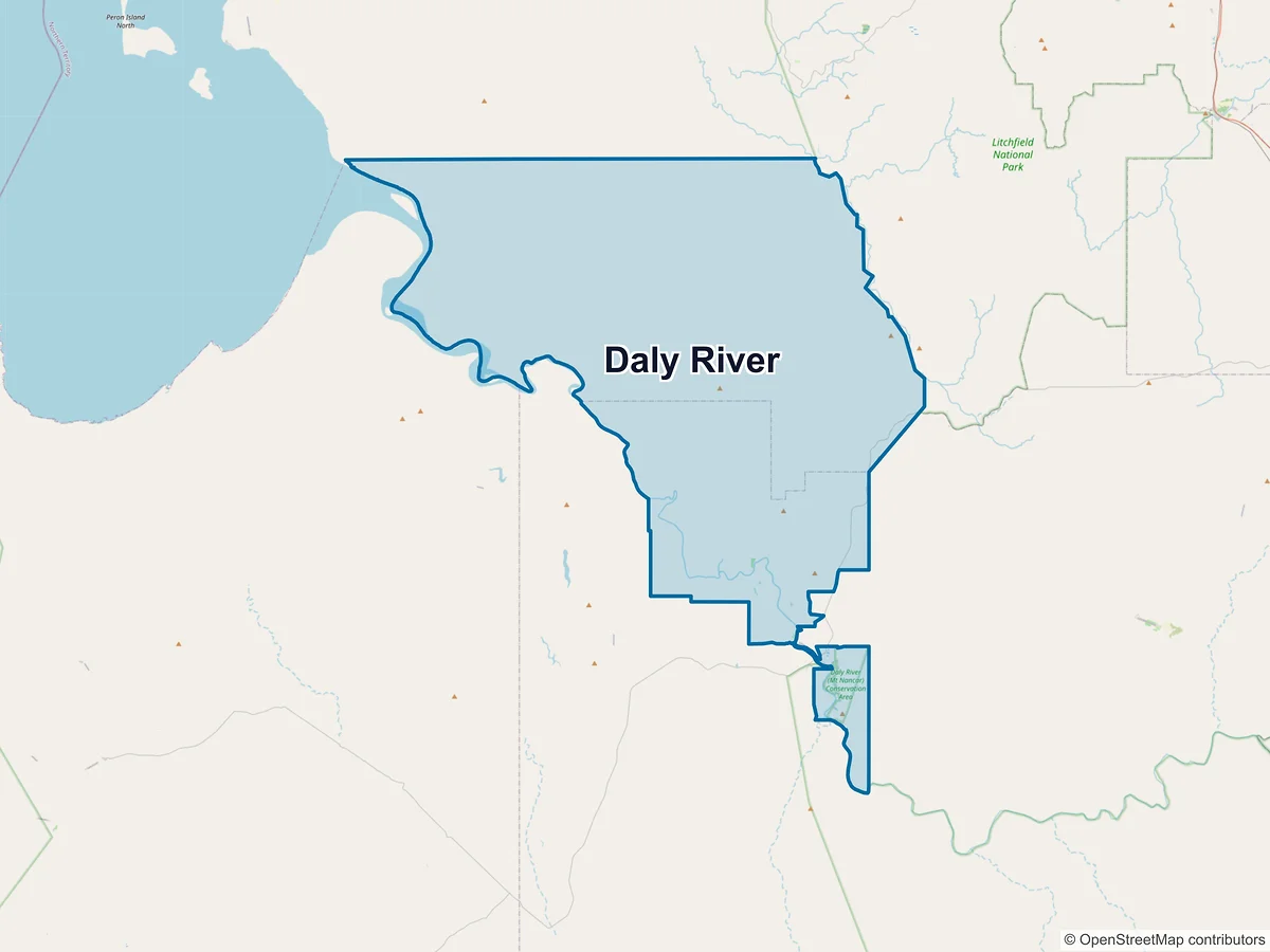 Map of Daly River, NT, Australia