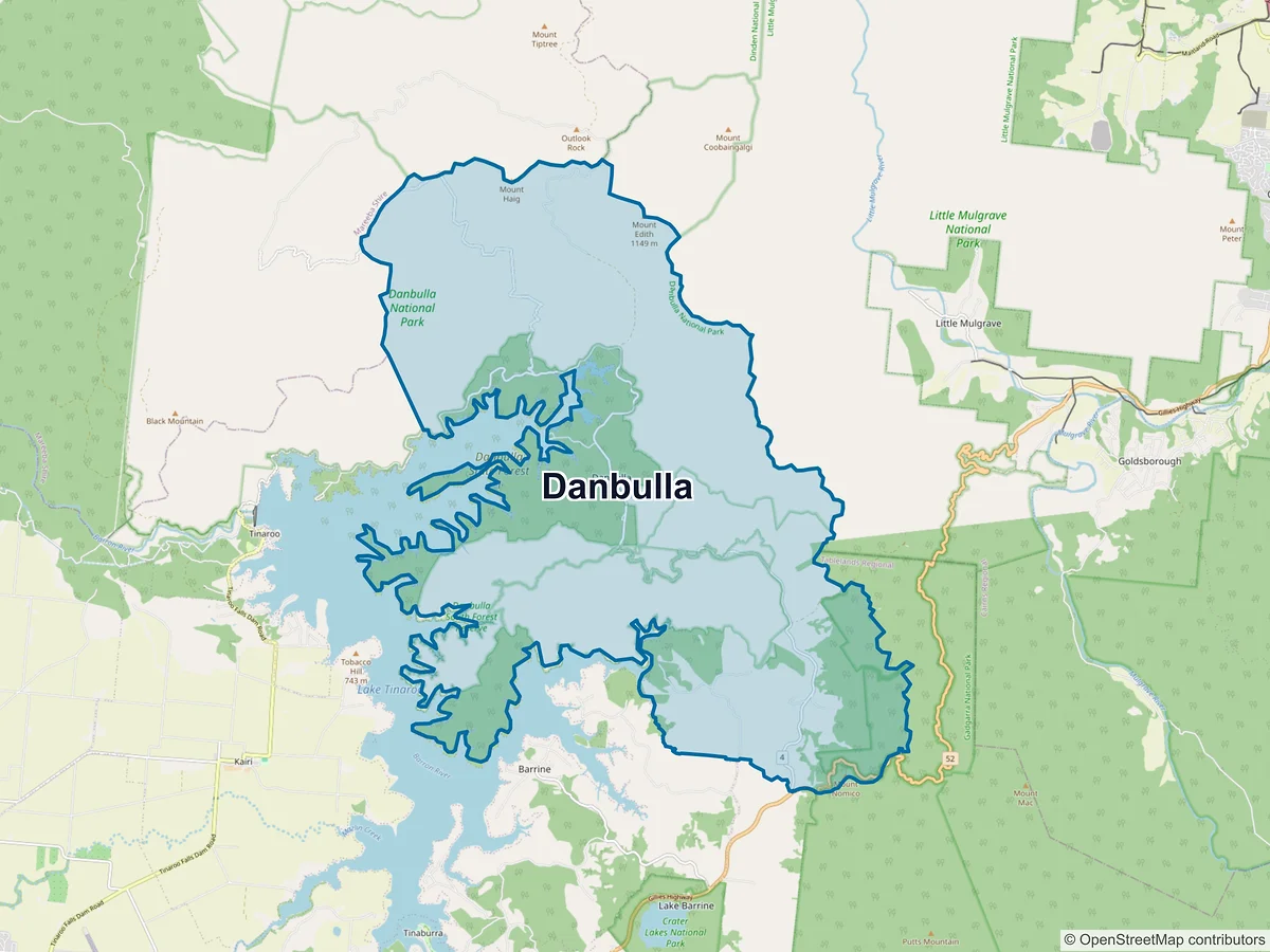 Map of Danbulla, QLD, Australia