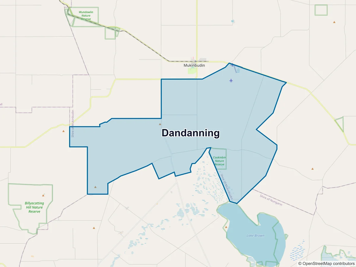 Map of Dandanning, WA, Australia