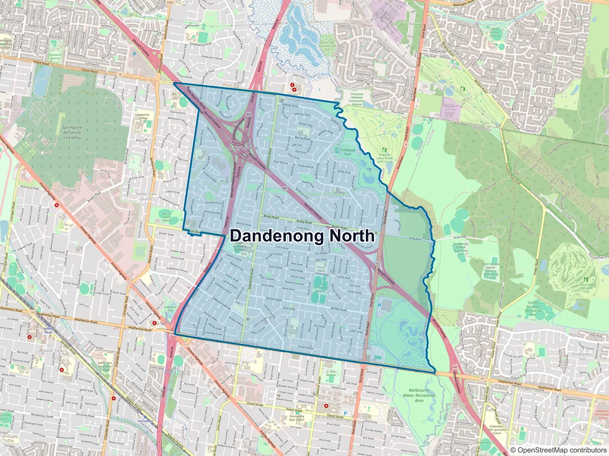 Map of Dandenong North, VIC, Australia