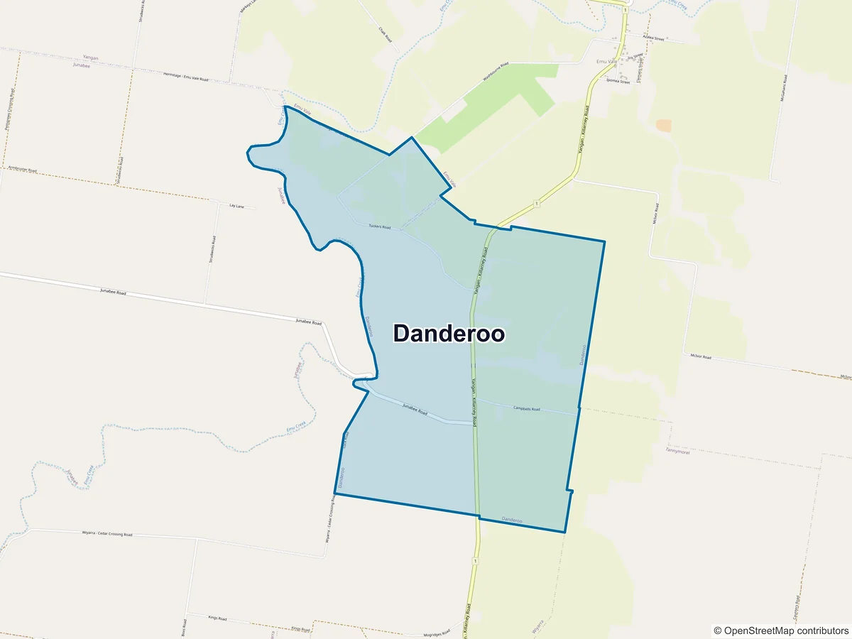 Map of Danderoo, QLD, Australia