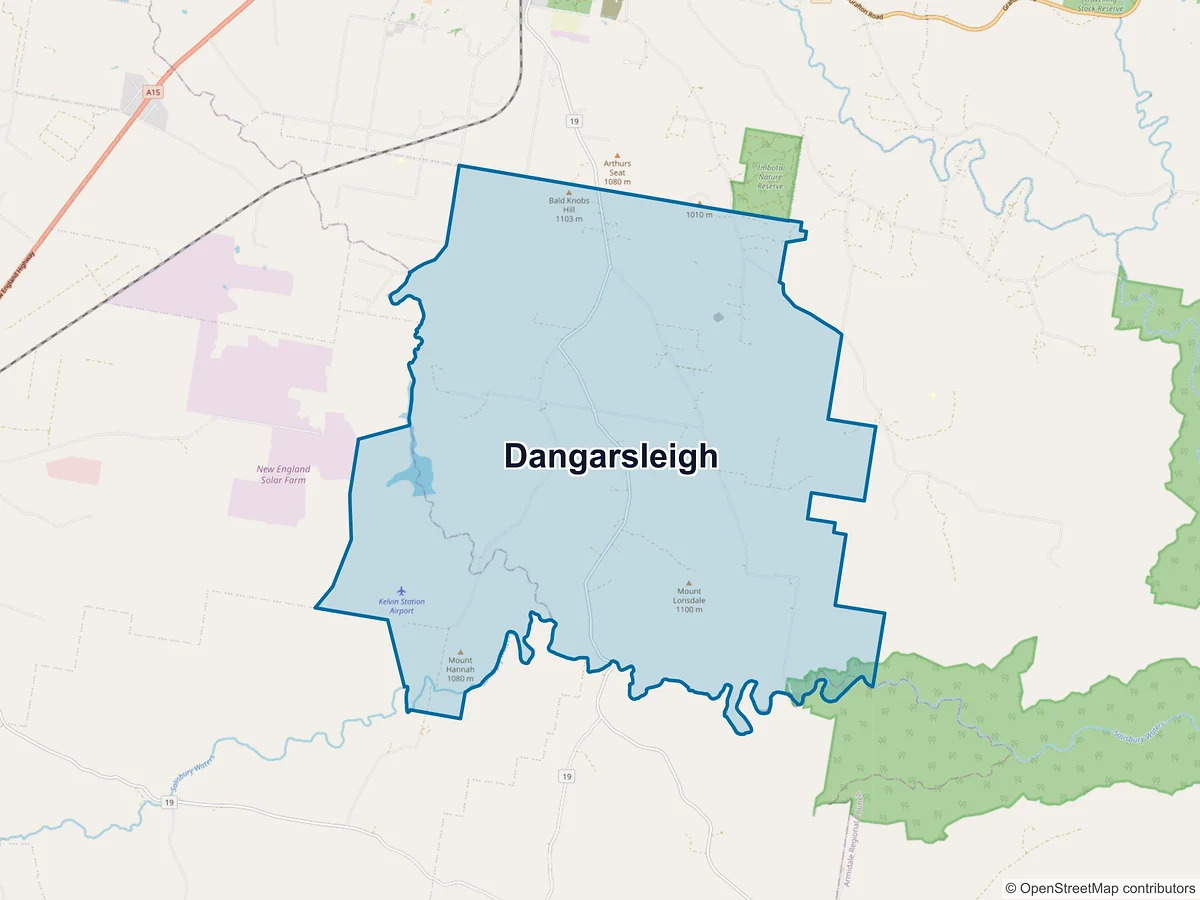 Map of Dangarsleigh, NSW, Australia