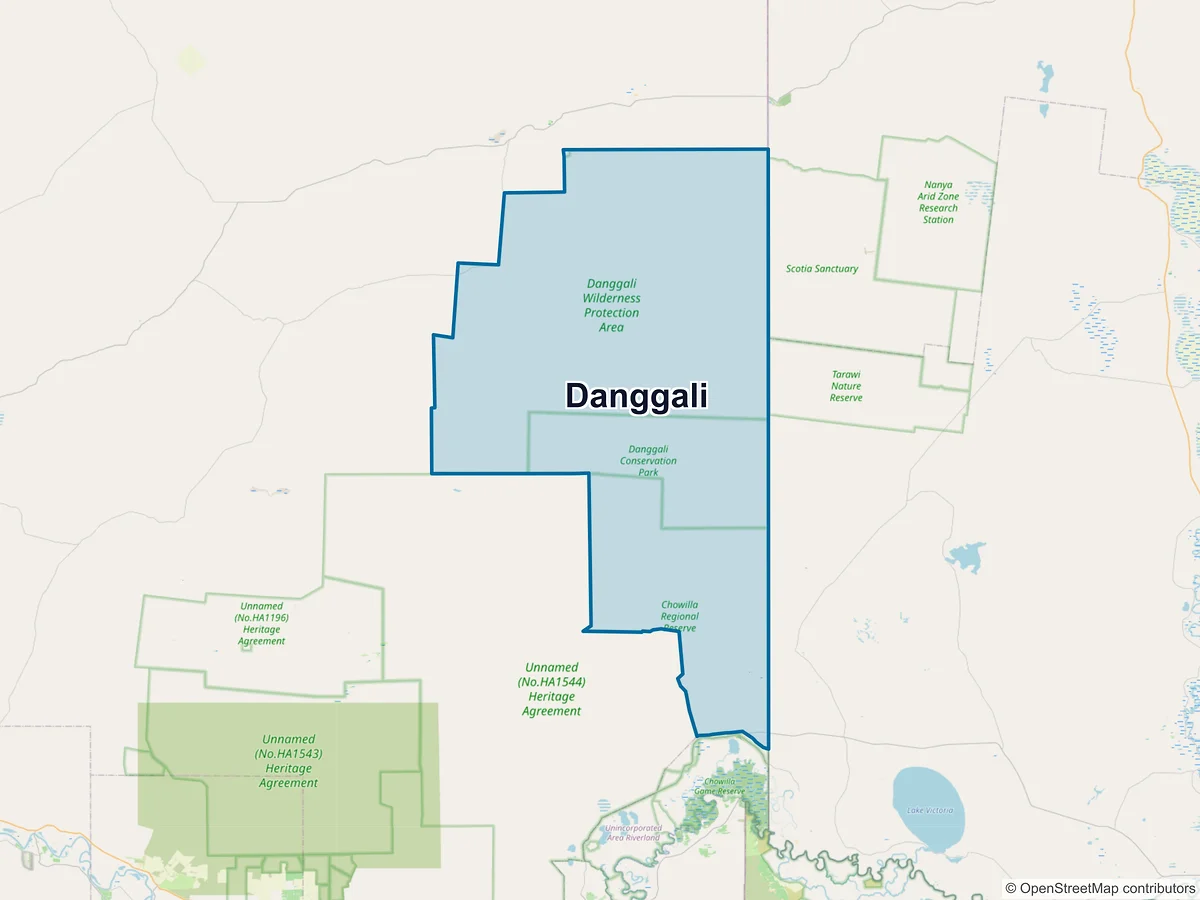 Map of Danggali, SA, Australia