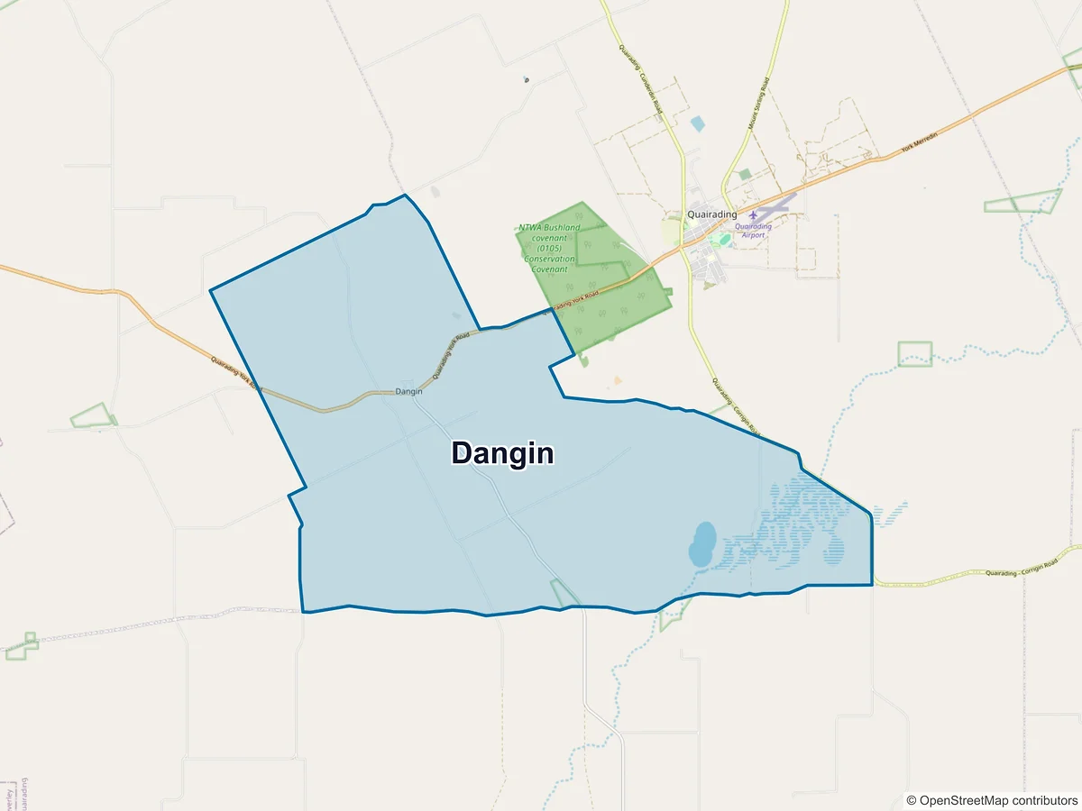 Map of Dangin, WA, Australia