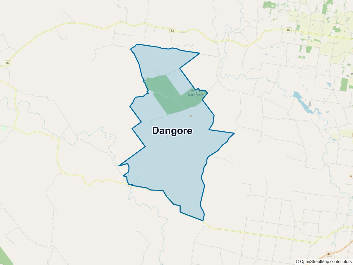 Map of Dangore, QLD, Australia