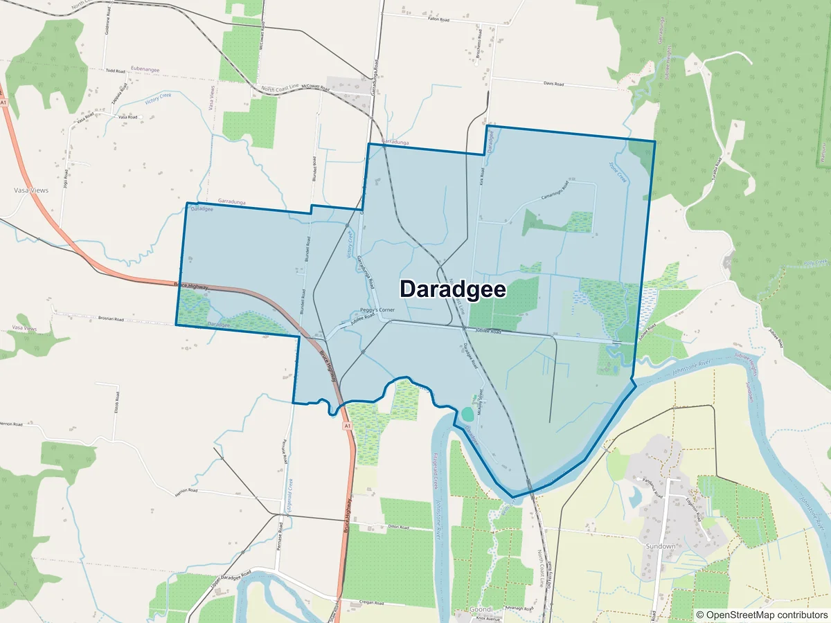 Map of Daradgee, QLD, Australia