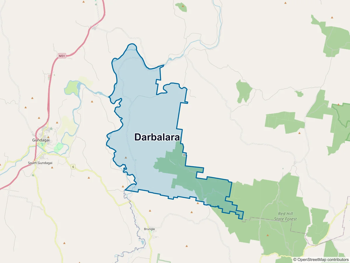 Map of Darbalara, NSW, Australia
