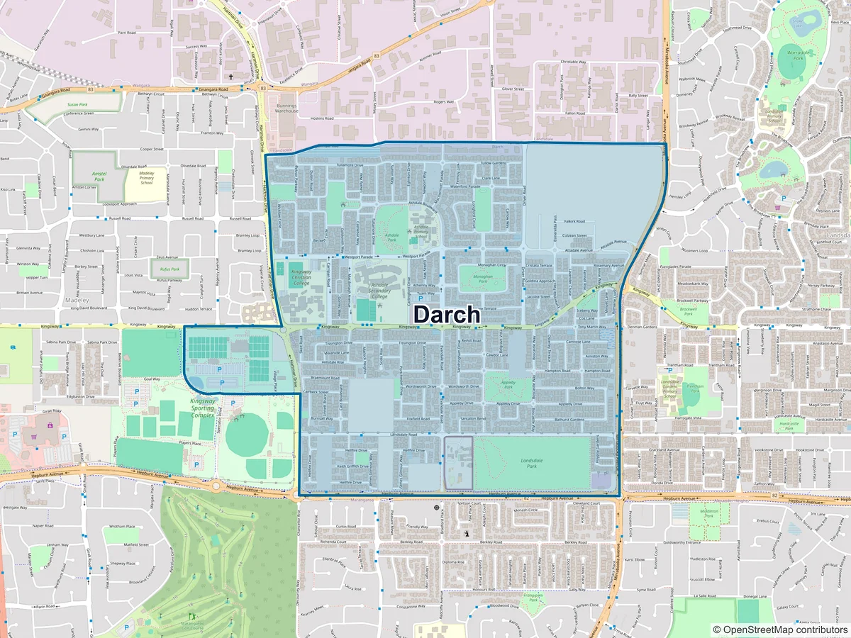 Map of Darch, WA, Australia