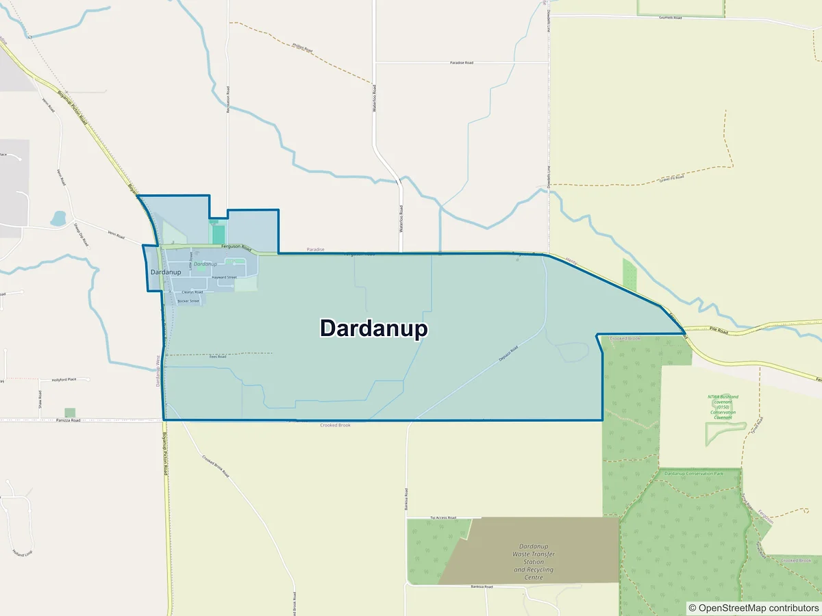 Map of Dardanup, WA, Australia