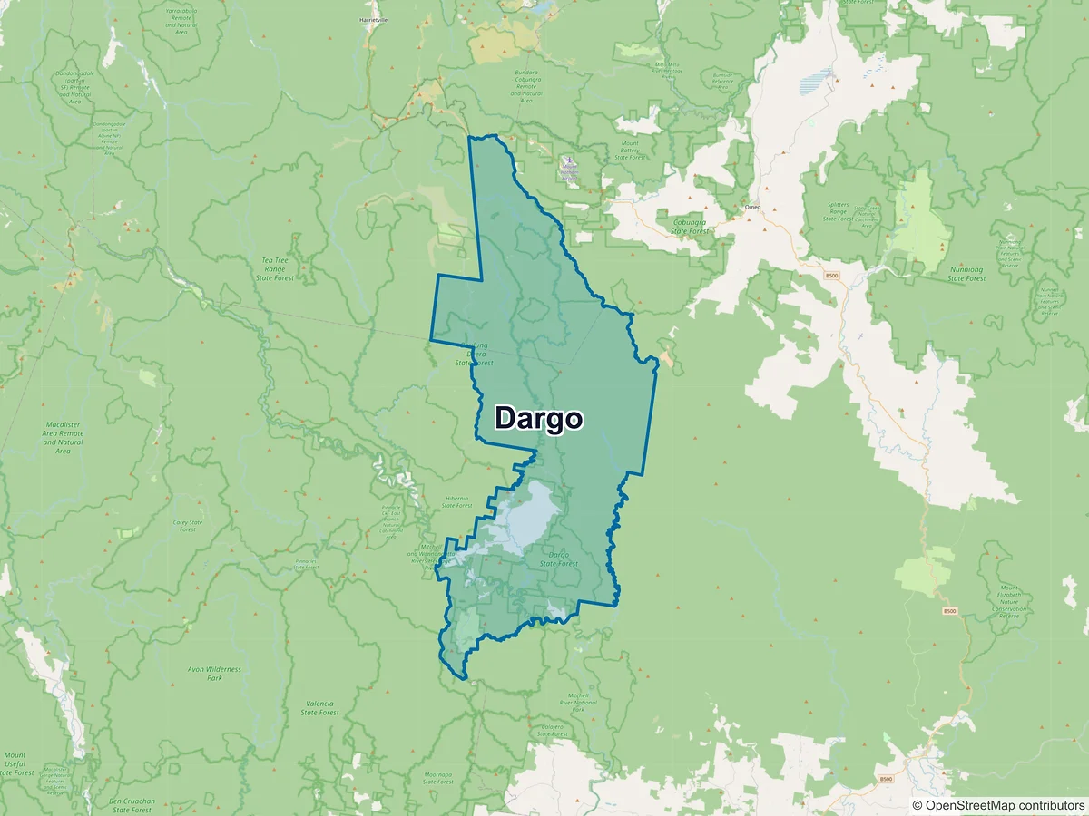 Map of Dargo, VIC, Australia