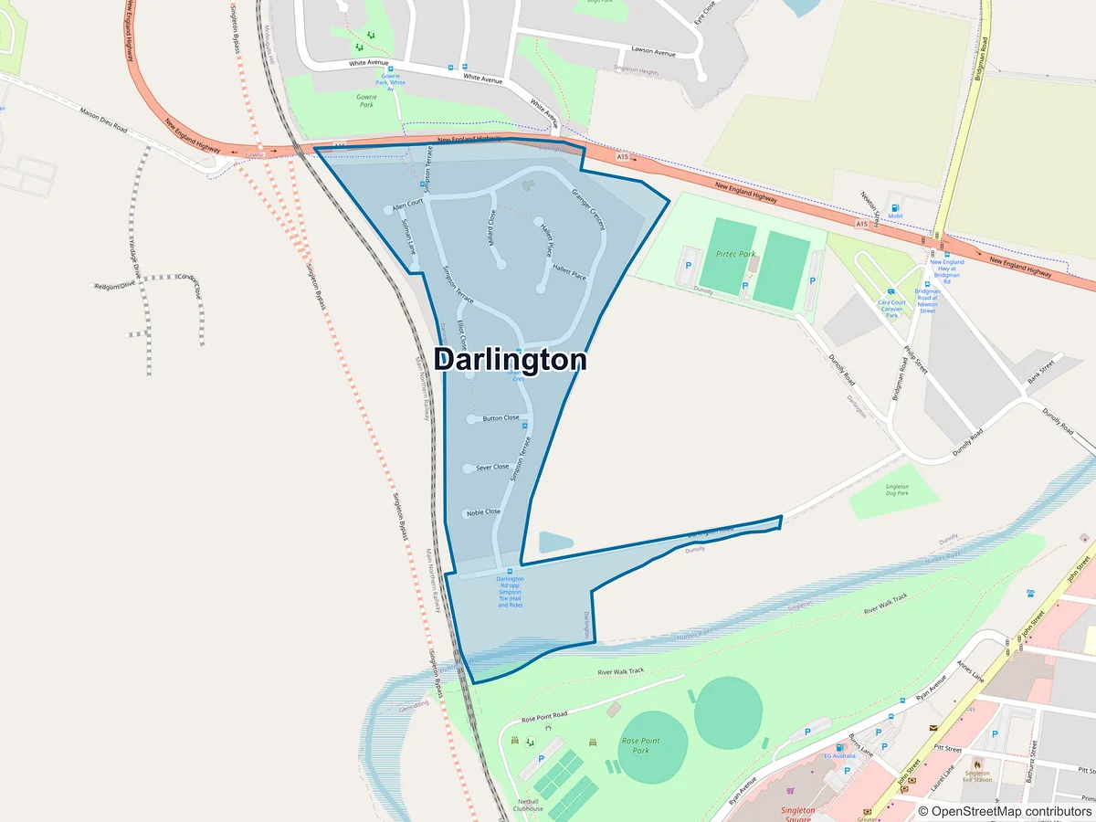 Map of Darlington, NSW, Australia