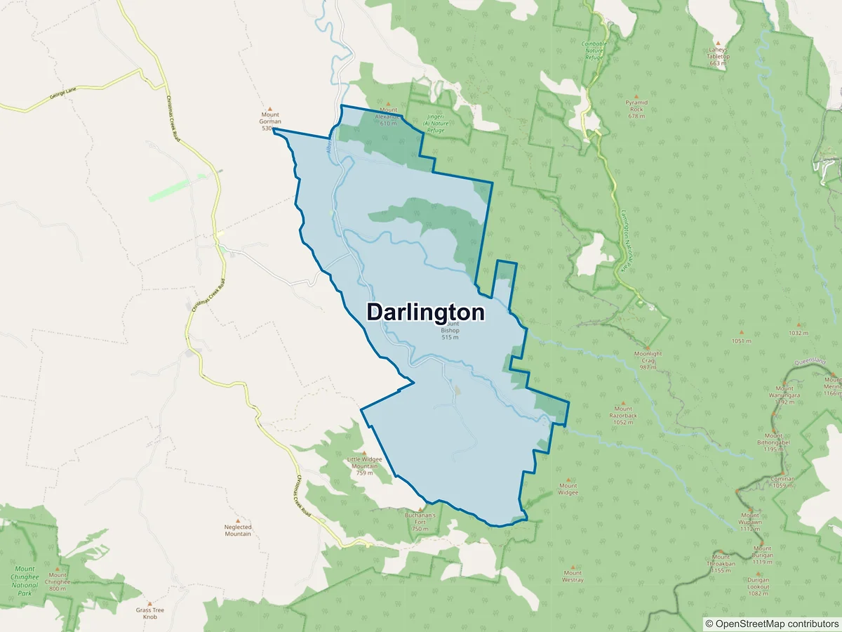 Map of Darlington, QLD, Australia