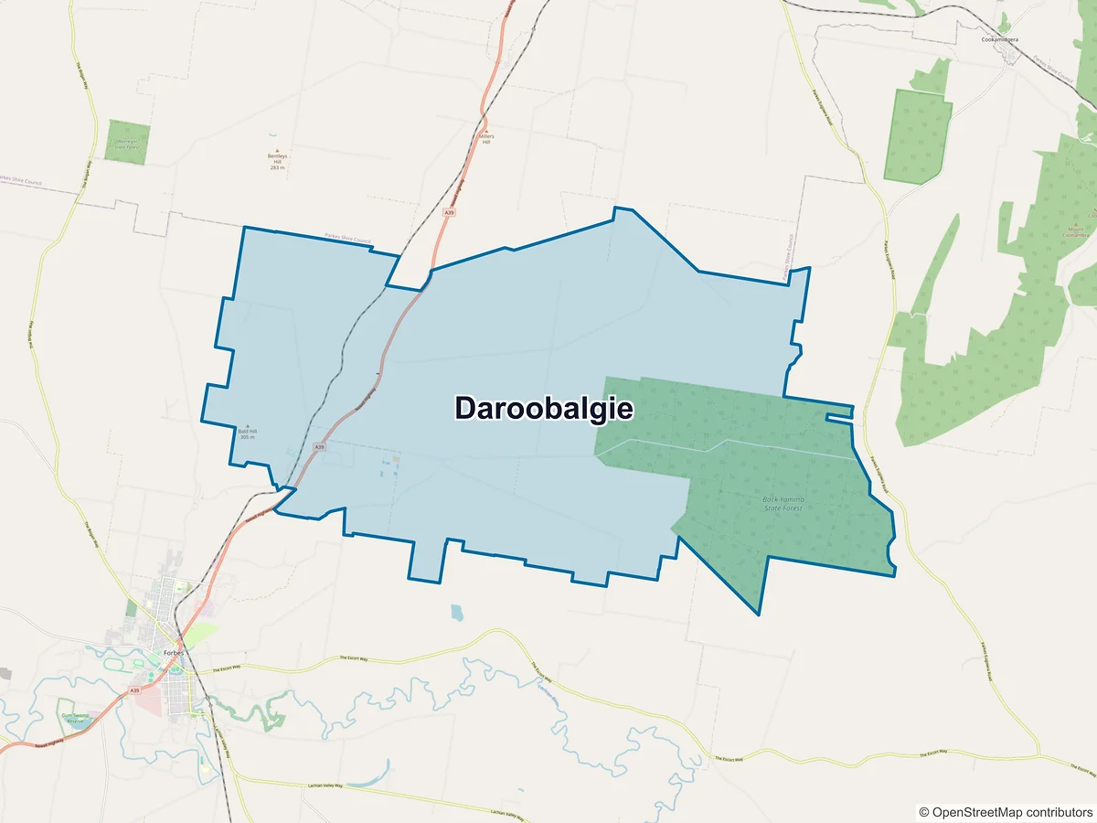 Map of Daroobalgie, NSW, Australia