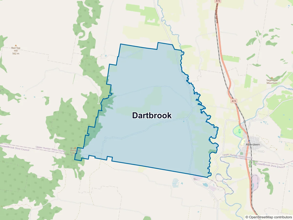 Map of Dartbrook, NSW, Australia
