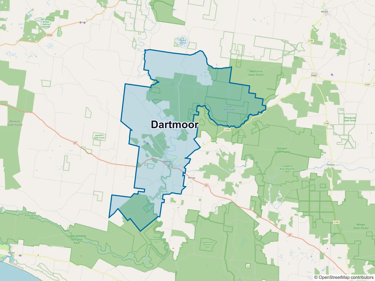 Map of Dartmoor, VIC, Australia