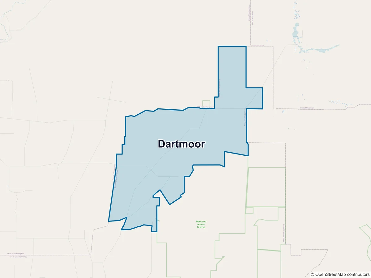 Map of Dartmoor, WA, Australia