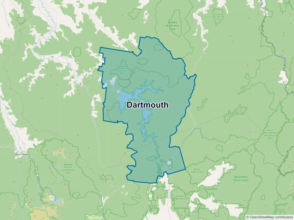 Map of Dartmouth, VIC, Australia
