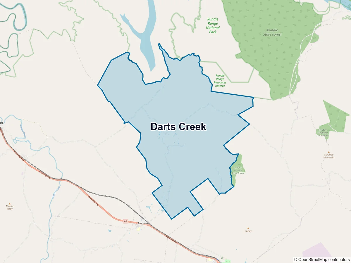 Map of Darts Creek, QLD, Australia